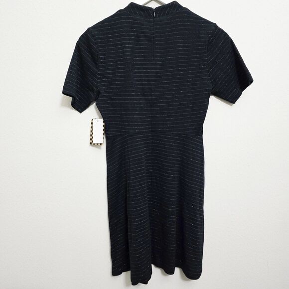 NEW Vans Black And Rainbow Striped Skater Dress Kiss Kiss Lurez Size Small NWT - Picture 4 of 5